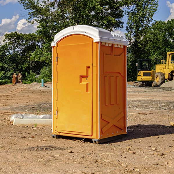 how often are the porta potties cleaned and serviced during a rental period in Mission